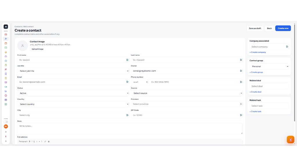 RoyalSonic contacts app