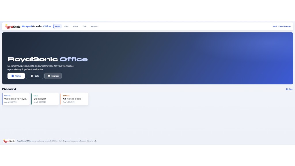 RoyalSonic docs app